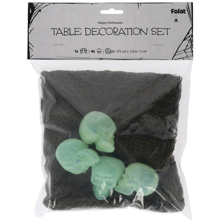 Halloween Tafelloper Met Schedels 5 delig van Folat koop je bij Partywinkel