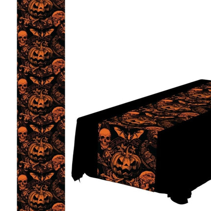 Halloween Tafelloper Pompoen 2,74m van Fiestas Guirca koop je bij Partywinkel