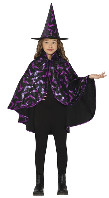 Halloween Verkleedset Kind Heksen Cape En Hoed 50cm van Fiestas Guirca koop je bij Partywinkel