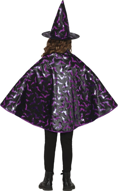 Halloween Verkleedset Kind Heksen Cape En Hoed 50cm van Fiestas Guirca koop je bij Partywinkel