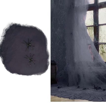 Halloween Wanddecoratie Zwart Spinnenweb 100gr van Fiestas Guirca koop je bij Partywinkel