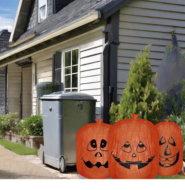 Halloween Zak Pompoen 3st van Fiestas Guirca koop je bij Partywinkel