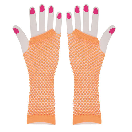 Handschoen Visnet Neon Oranje van Fiestas Guirca koop je bij Partywinkel