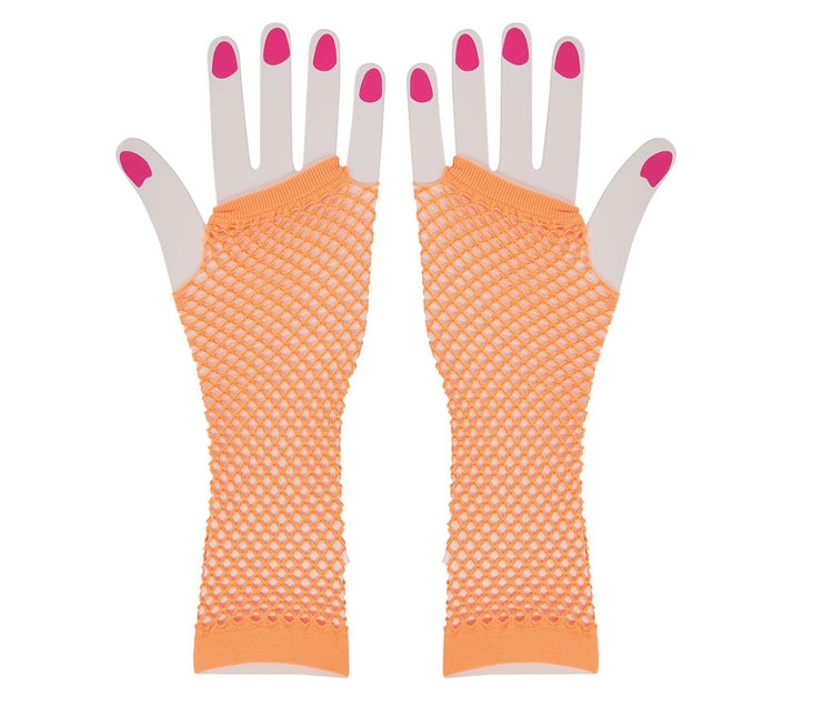 Handschoen Visnet Neon Oranje van Fiestas Guirca koop je bij Partywinkel