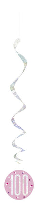 Hangdecoratie 100 Jaar Roze 81cm 6st van Unique koop je bij Partywinkel