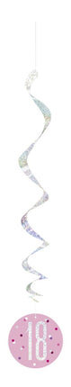 Hangdecoratie 18 Jaar Roze 81cm 6st van Unique koop je bij Partywinkel