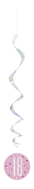 Hangdecoratie 18 Jaar Roze 81cm 6st van Unique koop je bij Partywinkel