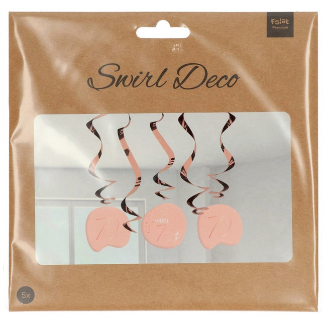 Hangdecoratie 70 Jaar Rose Goud 75cm 5st van Folat koop je bij Partywinkel