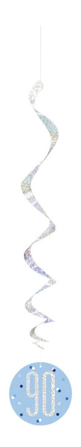 Hangdecoratie 90 Jaar Blauw 81cm 6st van Unique koop je bij Partywinkel