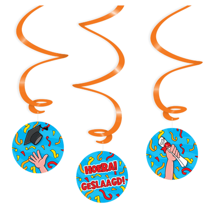 Hangdecoratie Geslaagd 14cm 3st van Paper Dreams koop je bij Partywinkel