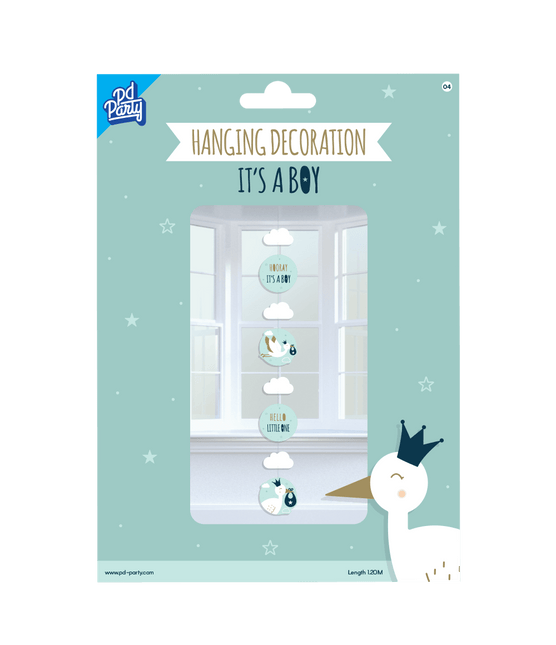 Hangdecoratie Newborn Baby Boy 120cm van Paper Dreams koop je bij Partywinkel