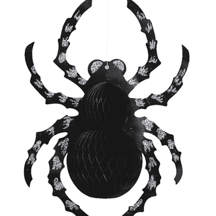 HANGING GLITTER SPIDER DEC 14" van Unique koop je bij Partywinkel