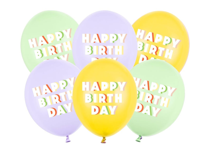 Happy Birthday Ballonnen 30cm 50st van Partydeco koop je bij Partywinkel