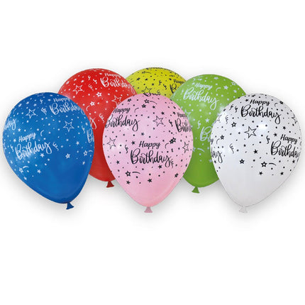 Happy Birthday Ballonnen Gekleurd 6st van Procos koop je bij Partywinkel