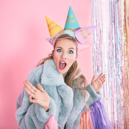 Happy Birthday Feesthoedjes 16cm 6st van Partydeco koop je bij Partywinkel