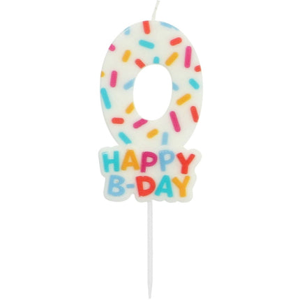 Happy Birthday Kaars 0 Jaar 7cm van Folat koop je bij Partywinkel