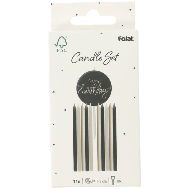 Happy Birthday Kaarsen Zwart van Folat koop je bij Partywinkel