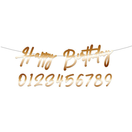 Happy Birthday Letterslinger Brons 1m van Folat koop je bij Partywinkel