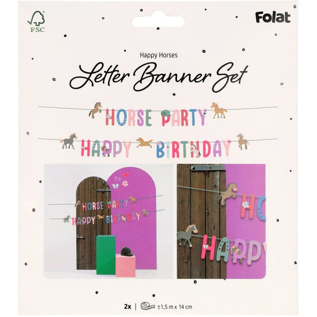 Happy Birthday Letterslinger Happy Horses 1,5m van Folat koop je bij Partywinkel
