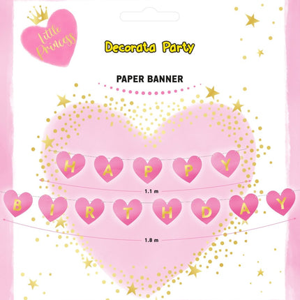 Happy Birthday Letterslinger Hartjes 2,8m van Procos koop je bij Partywinkel