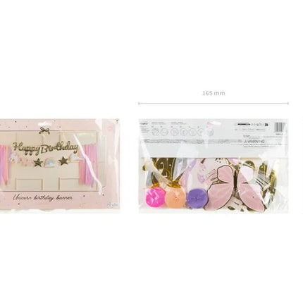 Happy Birthday Letterslinger Unicorn 2,3m van Partydeco koop je bij Partywinkel