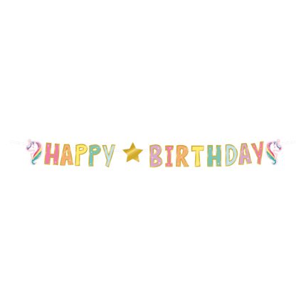Happy Birthday Letterslinger Unicorn 2,5m van Paper Dreams koop je bij Partywinkel