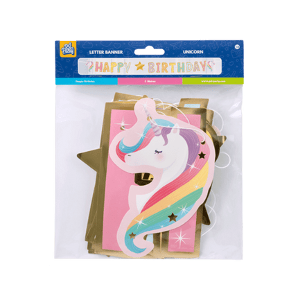 Happy Birthday Letterslinger Unicorn 2,5m van Paper Dreams koop je bij Partywinkel