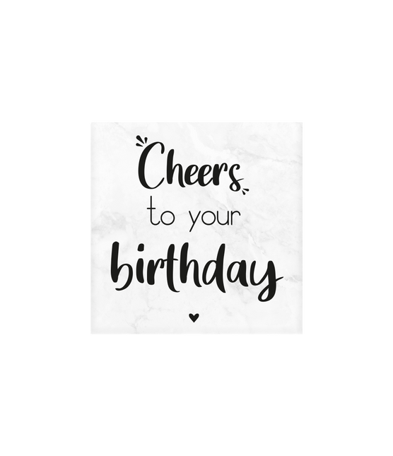 Happy Birthday Onderzetter 10cm van Paper Dreams koop je bij Partywinkel