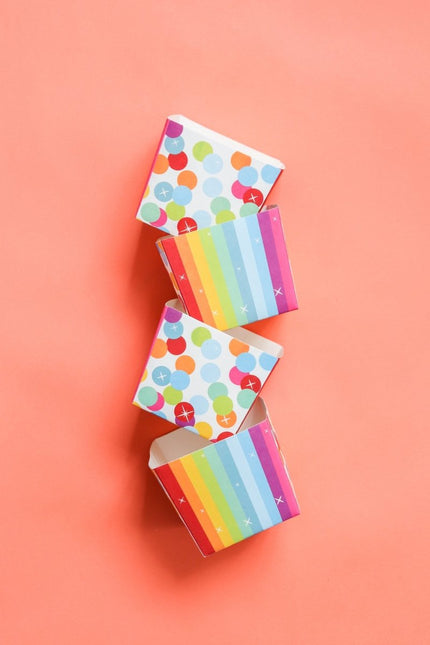 Happy Birthday Snoepbakjes Regenboog Confetti 5st van Folat koop je bij Partywinkel