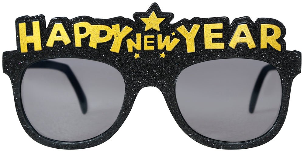 Happy New Year Bril Zwart Goud van Fiestas Guirca koop je bij Partywinkel