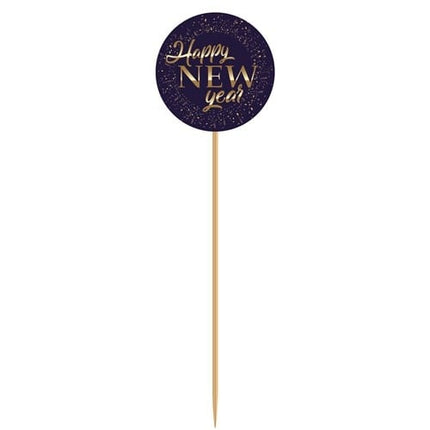 Happy New Year Cocktailprikkers 8st van Haza Witbaard koop je bij Partywinkel