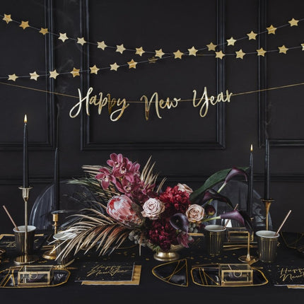 Happy New Year Slinger Goud 66cm van Partydeco koop je bij Partywinkel