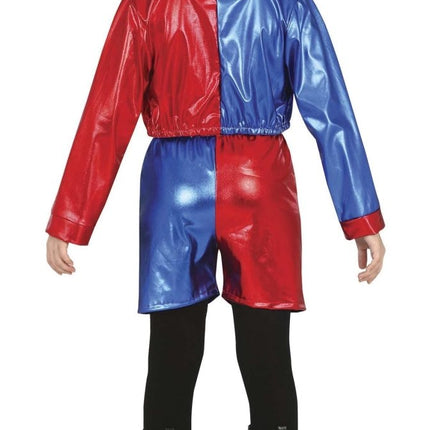 Harley Quinn Halloween Kostuum Meisje Rood Blauw van Fiestas Guirca koop je bij Partywinkel