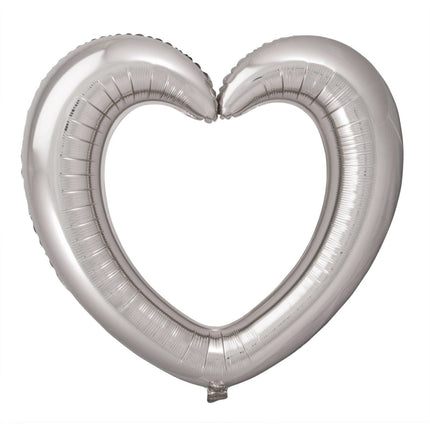 Hart Ballon Zilver Folie 80cm van Folat koop je bij Partywinkel