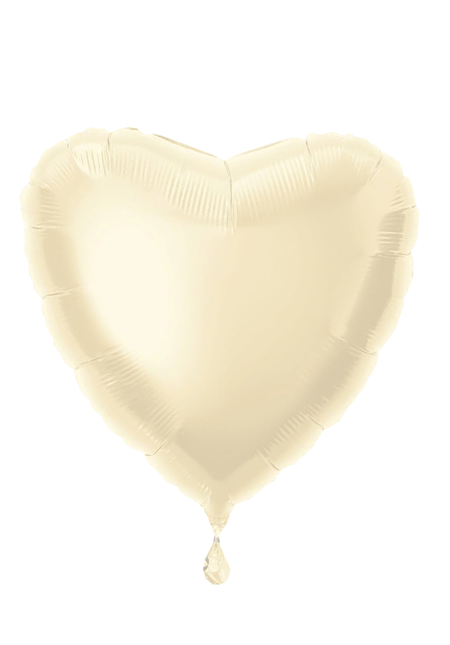 Hart Helium Ballon Ivoorkleur Leeg 45cm van Unique koop je bij Partywinkel
