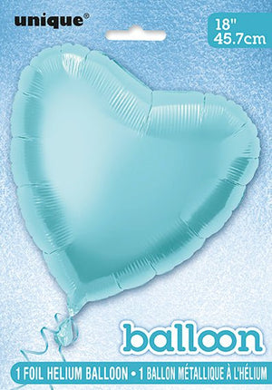 Hart Helium Ballon Lichtblauw Leeg 45cm van Unique koop je bij Partywinkel