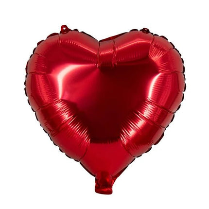 Hart Helium Ballon Rood Glanzend Leeg 45cm van VDV Benefit koop je bij Partywinkel