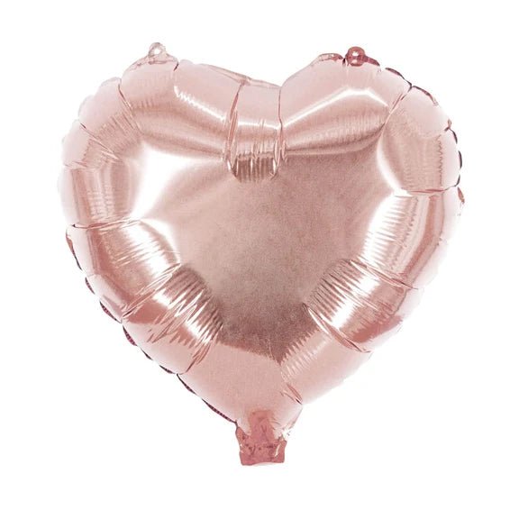 Hart Helium Ballon Rose Goud Glanzend Leeg 45cm van VDV Benefit koop je bij Partywinkel