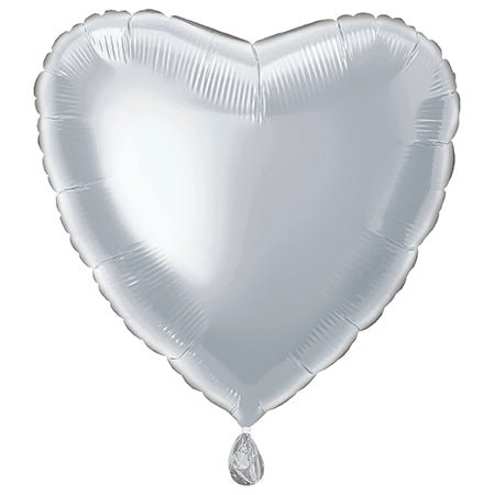 Hart Helium Ballon Zilver Leeg 45cm van Unique koop je bij Partywinkel