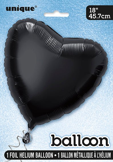 Hart Helium Ballon Zwart Leeg 45cm van Unique koop je bij Partywinkel