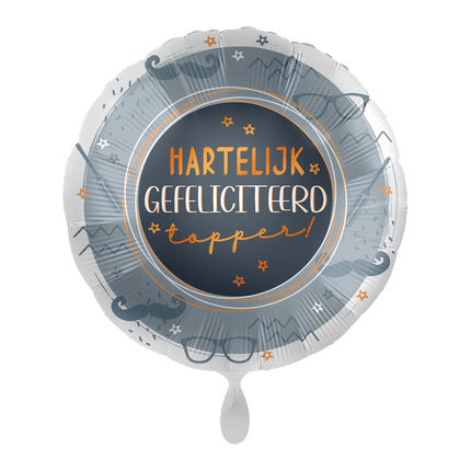 Hartelijk Gefeliciteerd Helium Ballon Topper Leeg 43cm van Premioloon koop je bij Partywinkel