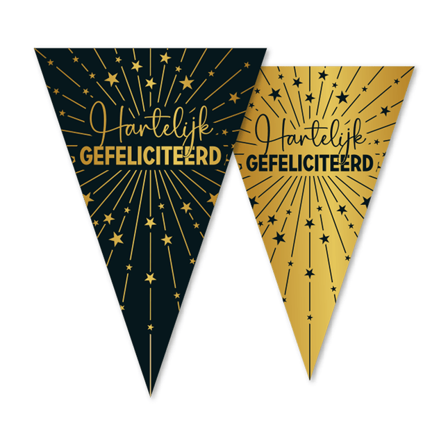 Hartelijk Gefeliciteerd Slinger Goud Zwart 10m van WeFiesta koop je bij Partywinkel