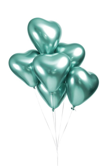 Hartjes Ballonnen Groen 30cm 6st van WeFiesta koop je bij Partywinkel