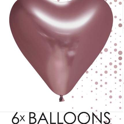 Hartjes Ballonnen Rose Goud 30cm 6st van WeFiesta koop je bij Partywinkel