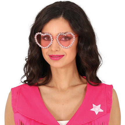 Hartjes Bril Roze Diamantjes van Fiestas Guirca koop je bij Partywinkel