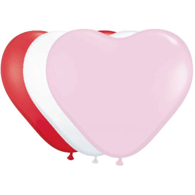 Rood Roze Hartjes Ballonnen 25cm 8st van Folat koop je bij Partywinkel