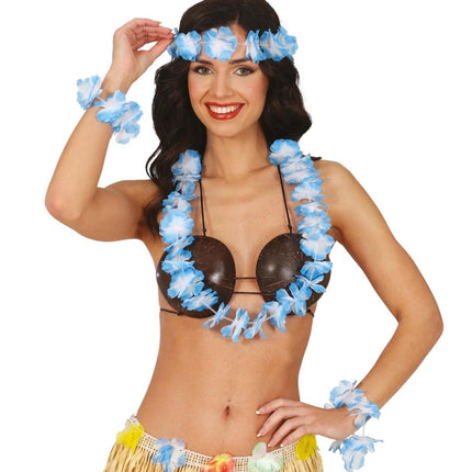 Hawaii Accessoireset Blauw 4 delig van Fiestas Guirca koop je bij Partywinkel