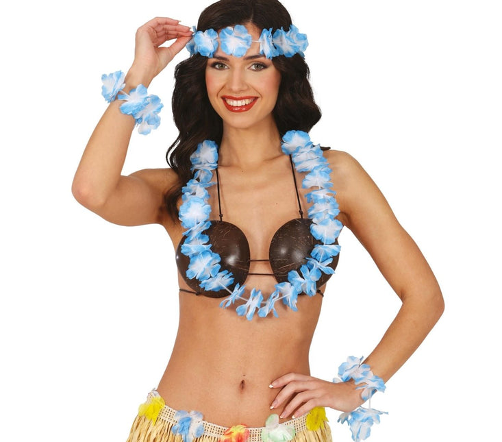 Hawaii Accessoireset Blauw 4 delig van Fiestas Guirca koop je bij Partywinkel