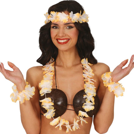 Hawaii Accessoireset Oranje 4 delig van Fiestas Guirca koop je bij Partywinkel