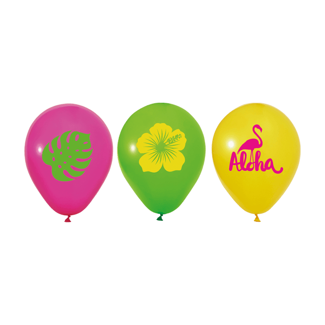 Hawaii Ballonnen Gekleurd Aloha 30cm 6st van WeFiesta koop je bij Partywinkel